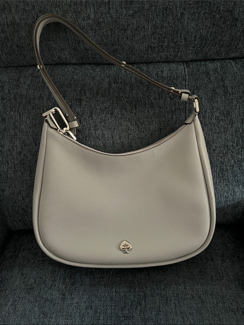kate spade Kayla ♠️ Gray Pebble Leather Shoulder Bag
